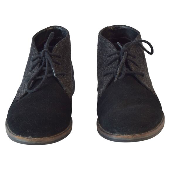 Alfani Men’s Suede Leather Chukka Boots — Black and Grey, Size 8.5